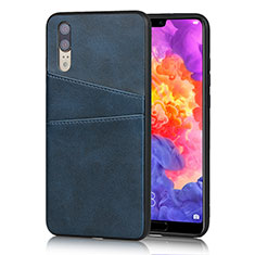 Handyhülle Hülle Luxus Leder Schutzhülle R03 für Huawei P20 Blau