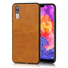 Handyhülle Hülle Luxus Leder Schutzhülle R03 für Huawei P20 Orange