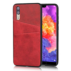 Handyhülle Hülle Luxus Leder Schutzhülle R03 für Huawei P20 Rot