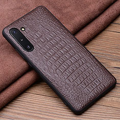 Handyhülle Hülle Luxus Leder Schutzhülle R03 für Samsung Galaxy Note 10 Braun