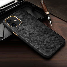 Handyhülle Hülle Luxus Leder Schutzhülle R04 für Apple iPhone 12 Mini Schwarz