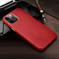 Handyhülle Hülle Luxus Leder Schutzhülle R04 für Apple iPhone 12 Pro Rot
