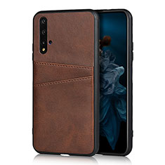 Handyhülle Hülle Luxus Leder Schutzhülle R04 für Huawei Honor 20S Braun