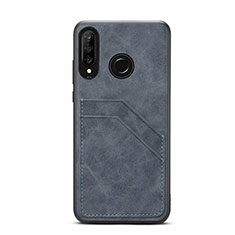 Handyhülle Hülle Luxus Leder Schutzhülle R04 für Huawei Nova 4e Dunkelgrau