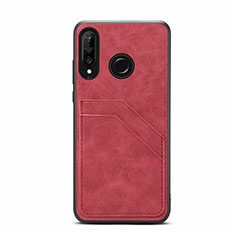 Handyhülle Hülle Luxus Leder Schutzhülle R04 für Huawei P30 Lite Rot