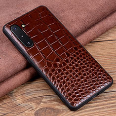 Handyhülle Hülle Luxus Leder Schutzhülle R04 für Samsung Galaxy Note 10 Braun