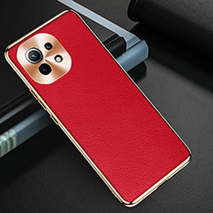 Handyhülle Hülle Luxus Leder Schutzhülle R05 für Xiaomi Mi 11 Lite 4G Rot