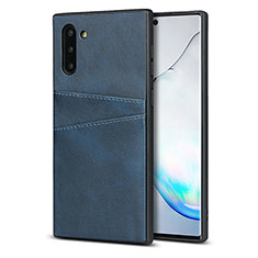 Handyhülle Hülle Luxus Leder Schutzhülle R06 für Samsung Galaxy Note 10 Blau