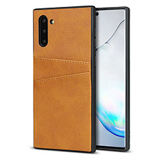 Handyhülle Hülle Luxus Leder Schutzhülle R06 für Samsung Galaxy Note 10 Orange