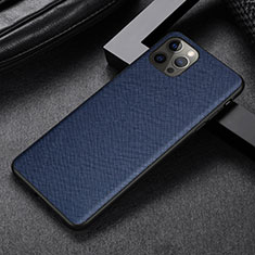 Handyhülle Hülle Luxus Leder Schutzhülle R07 für Apple iPhone 12 Pro Max Blau