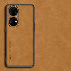 Handyhülle Hülle Luxus Leder Schutzhülle S01 für Huawei P50 Orange