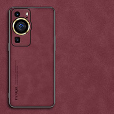 Handyhülle Hülle Luxus Leder Schutzhülle S01 für Huawei P60 Pro Rot