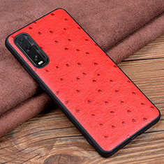 Handyhülle Hülle Luxus Leder Schutzhülle S01 für Oppo Find X2 Rot