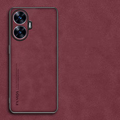 Handyhülle Hülle Luxus Leder Schutzhülle S01 für Realme C55 Rot