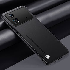 Handyhülle Hülle Luxus Leder Schutzhülle S01 für Xiaomi Poco M4 Pro 4G Schwarz