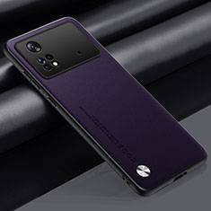 Handyhülle Hülle Luxus Leder Schutzhülle S01 für Xiaomi Poco M4 Pro 4G Violett