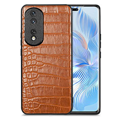 Handyhülle Hülle Luxus Leder Schutzhülle S01D für Huawei Honor 80 Pro Flat 5G Braun