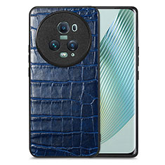 Handyhülle Hülle Luxus Leder Schutzhülle S01D für Huawei Honor Magic5 Pro 5G Blau