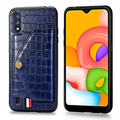 Handyhülle Hülle Luxus Leder Schutzhülle S01D für Samsung Galaxy A01 SM-A015 Blau