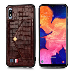 Handyhülle Hülle Luxus Leder Schutzhülle S01D für Samsung Galaxy A10 Braun