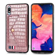 Handyhülle Hülle Luxus Leder Schutzhülle S01D für Samsung Galaxy A10 Rosegold