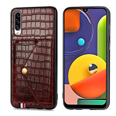 Handyhülle Hülle Luxus Leder Schutzhülle S01D für Samsung Galaxy A30S Braun