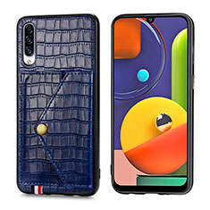 Handyhülle Hülle Luxus Leder Schutzhülle S01D für Samsung Galaxy A50 Blau