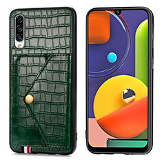 Handyhülle Hülle Luxus Leder Schutzhülle S01D für Samsung Galaxy A50 Grün