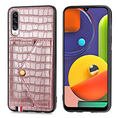 Handyhülle Hülle Luxus Leder Schutzhülle S01D für Samsung Galaxy A50 Rosegold