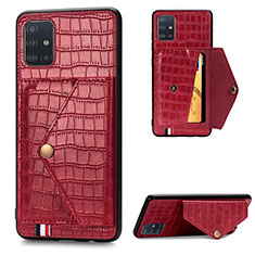 Handyhülle Hülle Luxus Leder Schutzhülle S01D für Samsung Galaxy A51 5G Rot