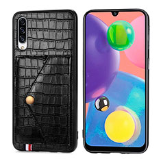 Handyhülle Hülle Luxus Leder Schutzhülle S01D für Samsung Galaxy A70 Schwarz