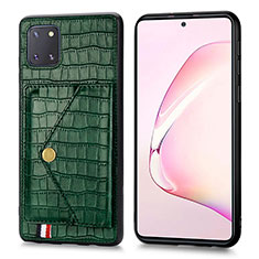 Handyhülle Hülle Luxus Leder Schutzhülle S01D für Samsung Galaxy A81 Grün