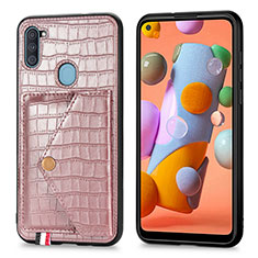 Handyhülle Hülle Luxus Leder Schutzhülle S01D für Samsung Galaxy M11 Rosegold