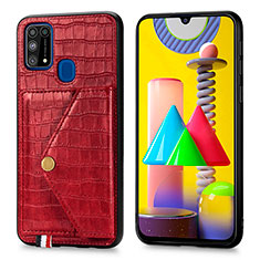 Handyhülle Hülle Luxus Leder Schutzhülle S01D für Samsung Galaxy M31 Prime Edition Rot