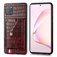 Handyhülle Hülle Luxus Leder Schutzhülle S01D für Samsung Galaxy Note 10 Lite Braun