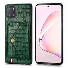 Handyhülle Hülle Luxus Leder Schutzhülle S01D für Samsung Galaxy Note 10 Lite Grün