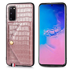 Handyhülle Hülle Luxus Leder Schutzhülle S01D für Samsung Galaxy S20 Rosegold