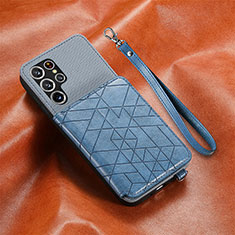 Handyhülle Hülle Luxus Leder Schutzhülle S01D für Samsung Galaxy S22 Ultra 5G Blau
