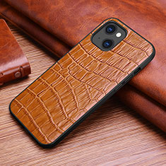 Handyhülle Hülle Luxus Leder Schutzhülle S02 für Apple iPhone 13 Mini Braun