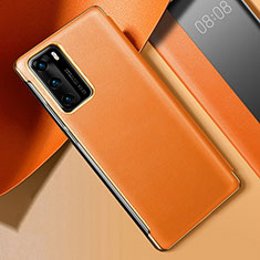 Handyhülle Hülle Luxus Leder Schutzhülle S02 für Huawei P40 Orange