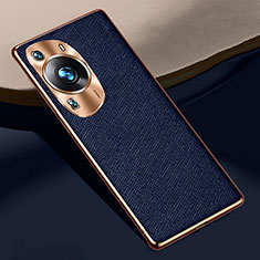 Handyhülle Hülle Luxus Leder Schutzhülle S02 für Huawei P60 Blau