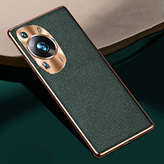 Handyhülle Hülle Luxus Leder Schutzhülle S02 für Huawei P60 Pro Grün