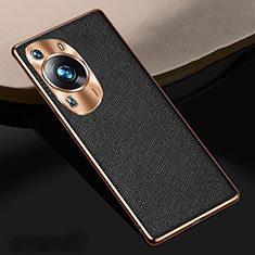 Handyhülle Hülle Luxus Leder Schutzhülle S02 für Huawei P60 Pro Schwarz