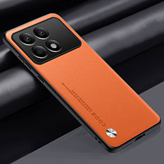 Handyhülle Hülle Luxus Leder Schutzhülle S02 für Xiaomi Redmi K70E 5G Orange