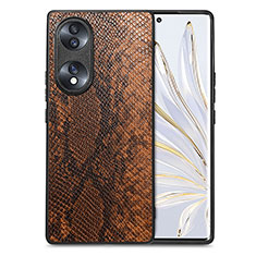 Handyhülle Hülle Luxus Leder Schutzhülle S02D für Huawei Honor 70 5G Braun