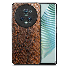 Handyhülle Hülle Luxus Leder Schutzhülle S02D für Huawei Honor Magic5 Pro 5G Braun