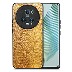 Handyhülle Hülle Luxus Leder Schutzhülle S02D für Huawei Honor Magic5 Pro 5G Gelb