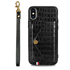 Handyhülle Hülle Luxus Leder Schutzhülle S02D für Samsung Galaxy A11 Schwarz