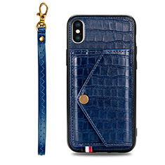 Handyhülle Hülle Luxus Leder Schutzhülle S02D für Samsung Galaxy M11 Blau