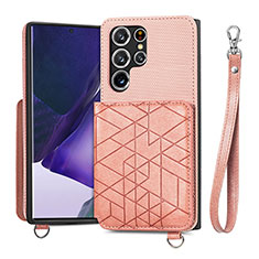 Handyhülle Hülle Luxus Leder Schutzhülle S02D für Samsung Galaxy S23 Ultra 5G Rosa